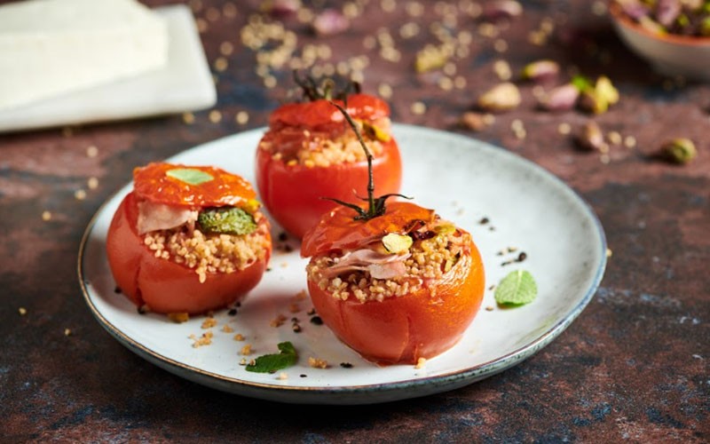 Tomatoes Stuffed with Couscous and Mortadella