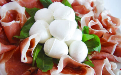 Summer pairings: prosciutto and mozzarella cheese