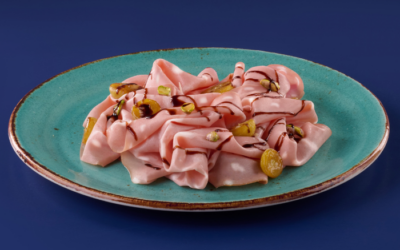 Mortadella Carpaccio with Grapes and Walnuts