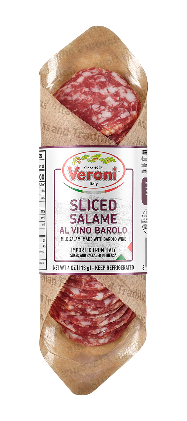 PNC436 Pre-sliced Chub Salami al vino barolo 4oz